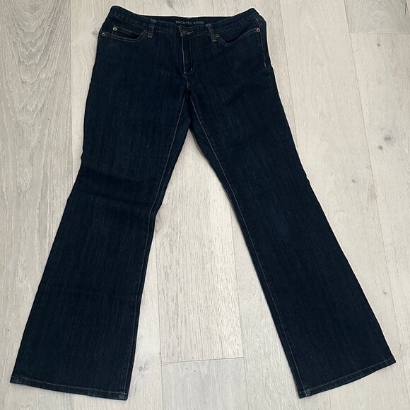 Michael Kors Womens Bootcut/Flare Dressy Jeans RN 111818 CA 45885 Dark Blue Sz 8 - Picture 1 of 11